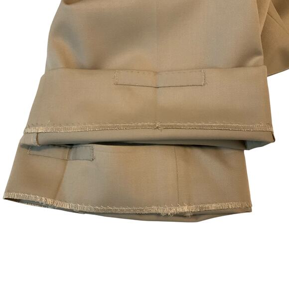 Men's Beige Khaki Dress Pants Flat Front Tailored 40x32 - Picture 5 of 6
